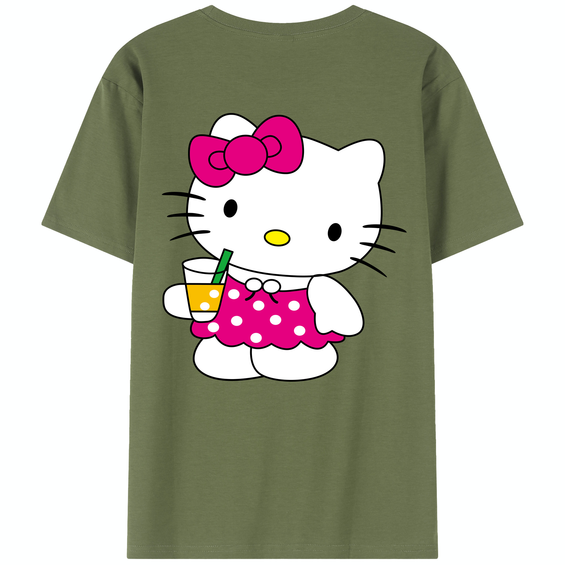 （画像用） Hello Kitty ハローキティ 綿100％半袖Tシャツ（背面プリント）